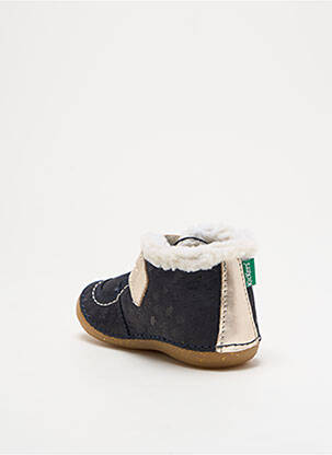 Bottillons fermeture scratch bout rond bleu KICKERS fille