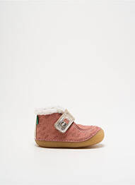 Bottillons fermeture scratch bout rond rose KICKERS fille