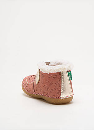 Bottillons fermeture scratch bout rond rose KICKERS fille