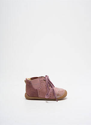 Bottillons matière lisse bout rond rose BABYBOTTE fille