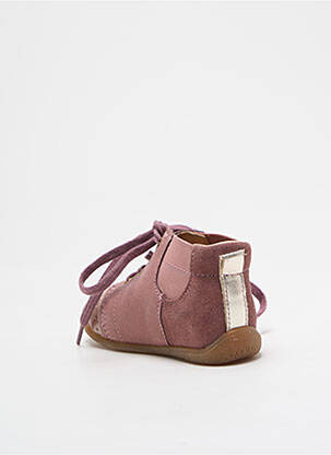 Bottillons matière lisse bout rond rose BABYBOTTE fille