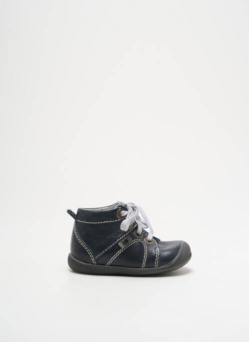 Bottillons matière lisse bout rond bleu LITTLE MARY fille