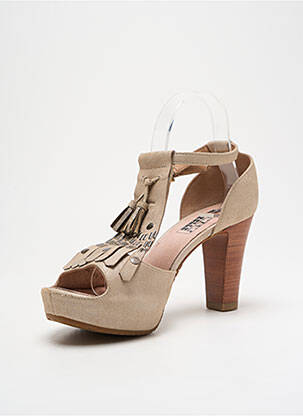 Escarpins tissage satiné talon de 7 à 9cm beige MAM'ZELLE femme
