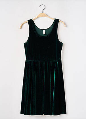 Robe courte coupe évasée fines bretelles vert AMERICAN APPAREL femme