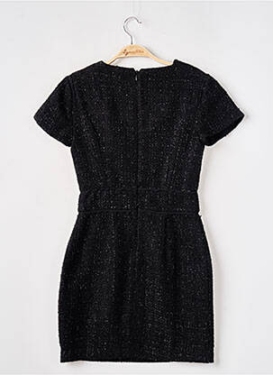 Robe courte fermeture zippée au dos manches courtes noir TOPSHOP femme