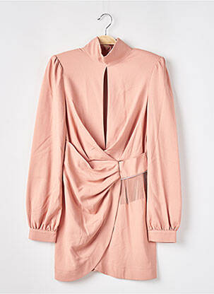Robe courte fermeture zippée au dos manches longues rose BOOHOO femme