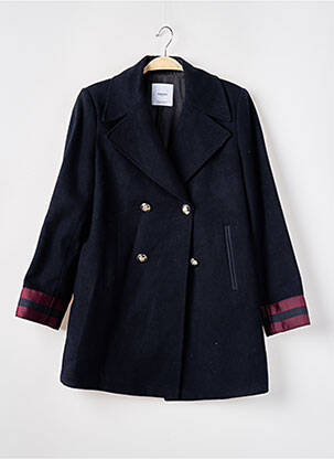 Manteau long coupe cintrée sans capuche bleu MANGO & SALT femme