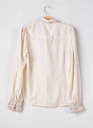 Chemisier tissage crêpe manches longues beige VERO MODA femme