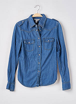 Chemisier coupe cintrée manches longues bleu MANGO femme