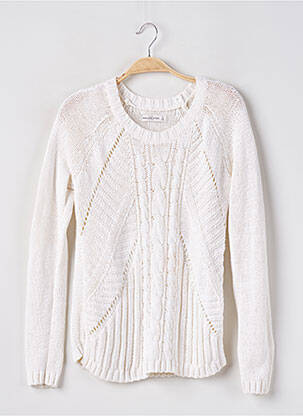 Pull coupe cintrée manches longues blanc ABERCROMBIE & FITCH femme