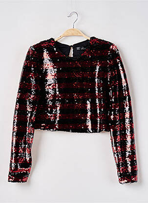 Top col rond manches longues rouge ZARA femme