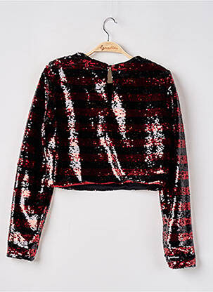 Top col rond manches longues rouge ZARA femme