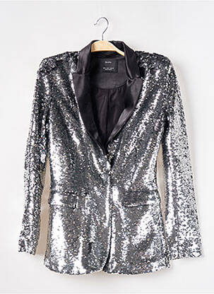 Blazer argent BERSHKA pour femme