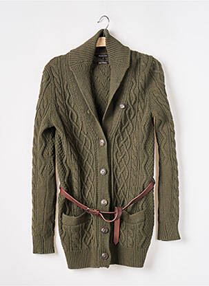 Gilet manches longues vert MASSIMO DUTTI pour femme