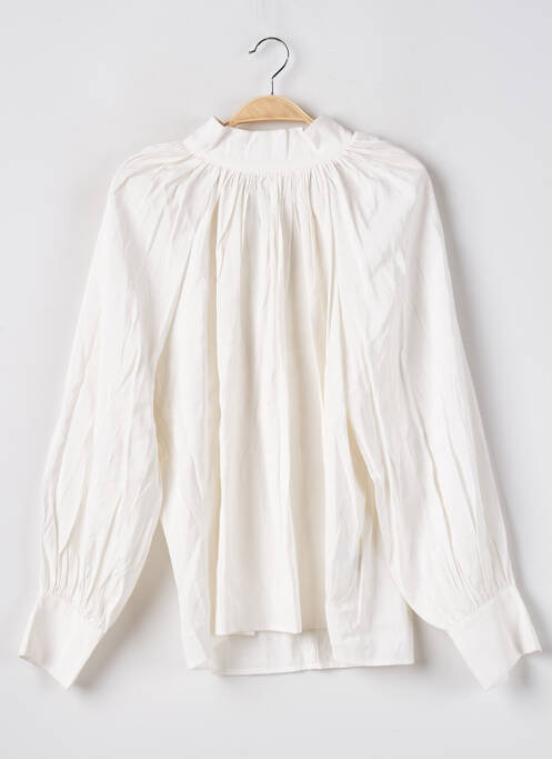 Blouse poignets boutonnés avec fente manches longues beige MOLLY BRACKEN femme