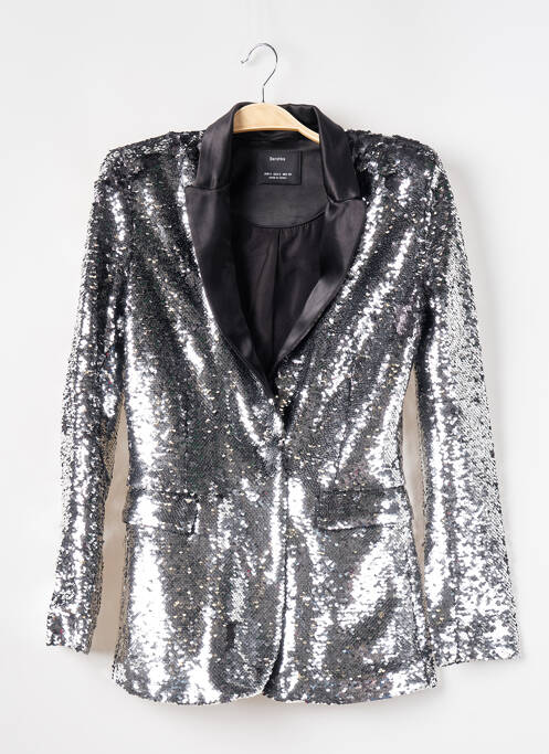 Blazer argent BERSHKA pour femme