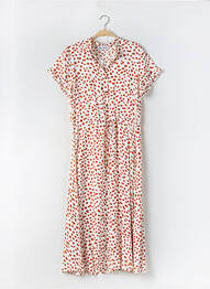 Robe longue imprimé fantaisie manches courtes orange LUNA TUCCINI femme