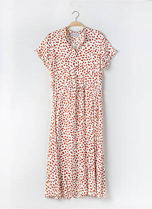 Robe longue imprimé fantaisie manches courtes orange LUNA TUCCINI femme
