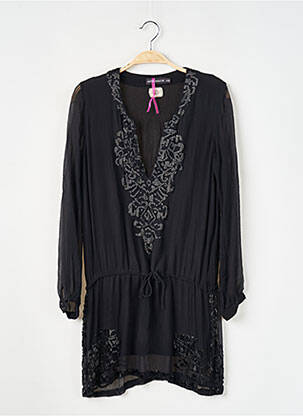 Robe courte manches longues manches longues noir ANTIK BATIK femme
