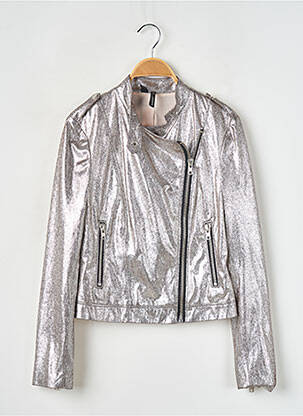 Veste casual col tailleur argent MANGO femme