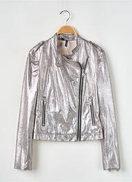 Veste casual col tailleur argent MANGO femme