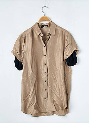 Chemisier coupe fluide manches courtes beige THE KOOPLES femme