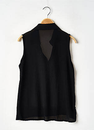 Chemisier tissage crêpe sans manche noir ROMWE femme
