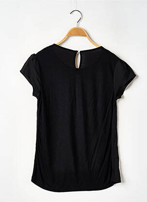 Top tissage crêpe manches courtes noir SANS MARQUE femme