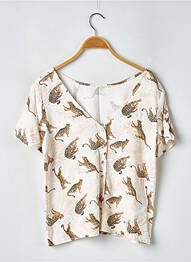 Chemisier manches courtes manches courtes beige NACH femme