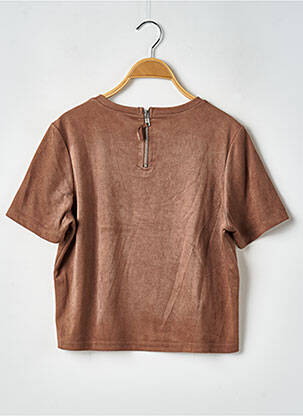 Top stretch manches courtes marron SANS MARQUE femme