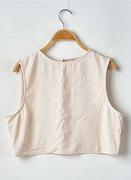 Top stretch sans manche beige NASTY GAL femme