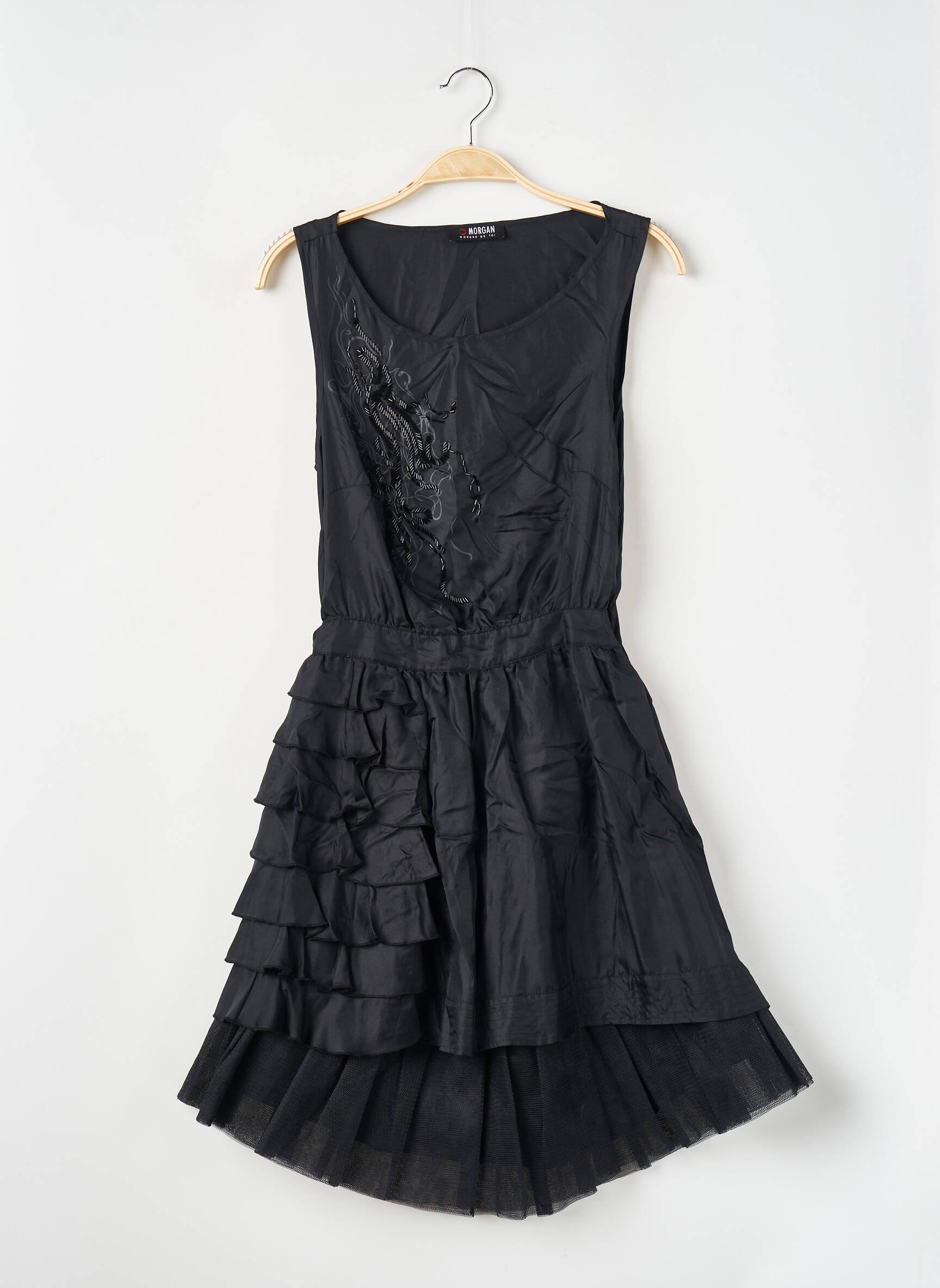 Robe mi-longue sans manche sans manche noir MORGAN femme