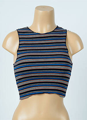 Débardeur tissage côtelé sans manche bleu ZARA TRAFALUC femme