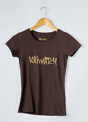 T-shirt sérigraphie manches courtes marron KILIWATCH femme