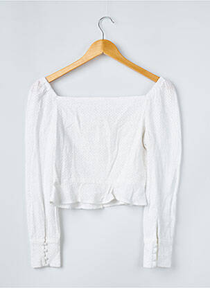 Chemisier coupe cintrée manches longues blanc LINJIA SHOP femme