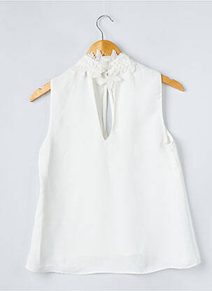 Top tissage crêpe sans manche blanc ZARA femme