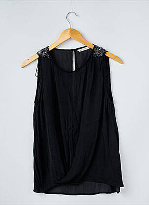 Top coupe fluide sans manche noir TRAFALUC femme