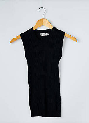 Pull coupe cintrée sans manche noir MOLLY BRACKEN femme