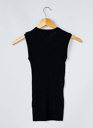 Pull coupe cintrée sans manche noir MOLLY BRACKEN femme