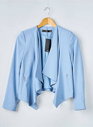 Veste chic tissage crêpe bleu MNG femme