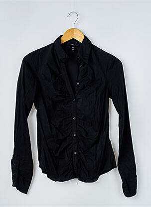Chemisier coupe cintrée manches longues noir H&M femme