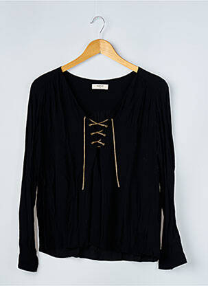 Blouse poignets boutonnés avec fente manches longues noir BA&SH femme