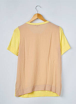 Pull col rond manches courtes jaune MASSIMO DUTTI femme
