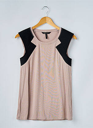 Top tissage jersey sans manche beige BCBGMAXAZRIA femme