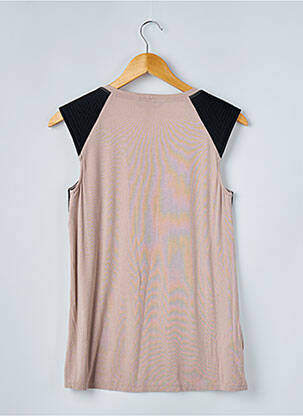 Top tissage jersey sans manche beige BCBGMAXAZRIA femme