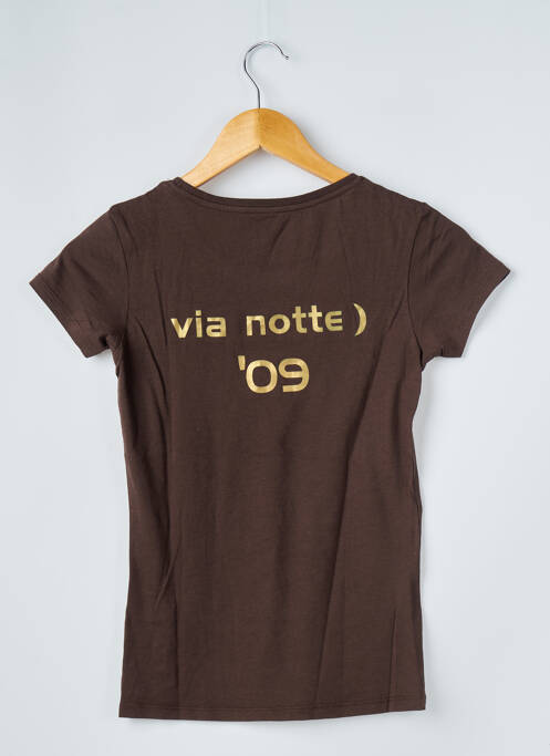 T-shirt sérigraphie manches courtes marron KILIWATCH femme