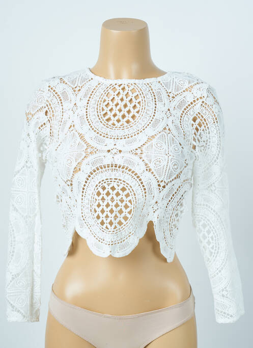 Top blanc BOOHOO pour femme