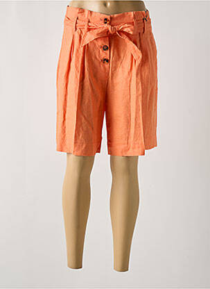 Bermuda taille à pinces taille haute orange TAIFUN femme