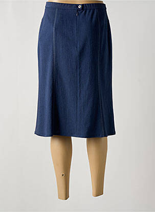 Jupe mi-longue coupe droite bleu FRANCE RIVOIRE femme