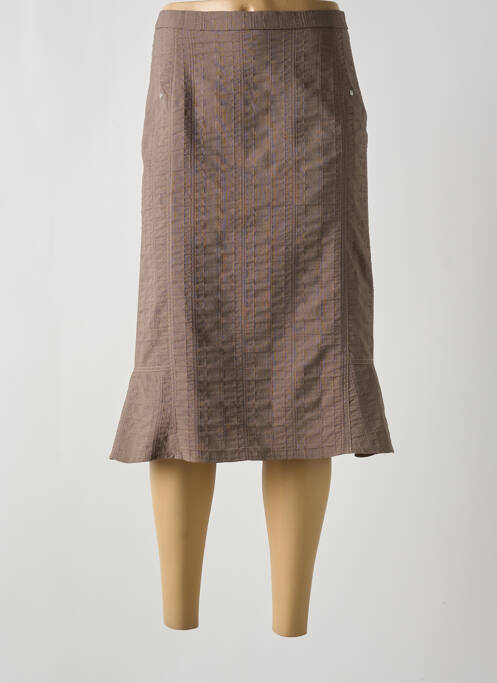 Jupe mi-longue marron FRANCE RIVOIRE pour femme